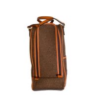 OT Tweed and Leather Boot Bag Brown