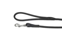 Rolled Leather Dog Lead - Black