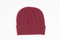 Cashmere Cable Beanie- Burgundy