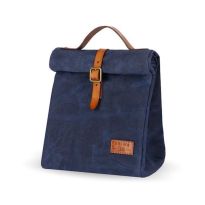 Waxed Canvas Insulated Picnic Bag - Navy