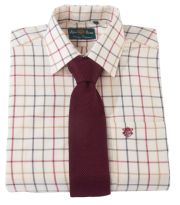 Alan Paine Ilkley Wide Check Shirt - Burgundy Red