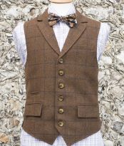 Country Tweed Waistcoats - Brown