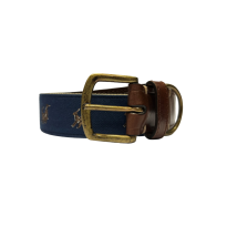 Silk and Leather Webbing Belt Rampant Hare