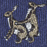 Hand-Made Woven Silk and Wool Tie Rampant Hare
